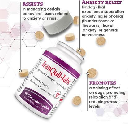 Show full view: TranQuil Tabs Calming Dog Supplement, 60 count slide 3 of 9