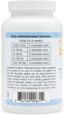 Show full view: Travco Products Nutramax Curaflex 2 Chewable Tablets Joint Health Supplement for Dogs, 120 count slide 3 of 9