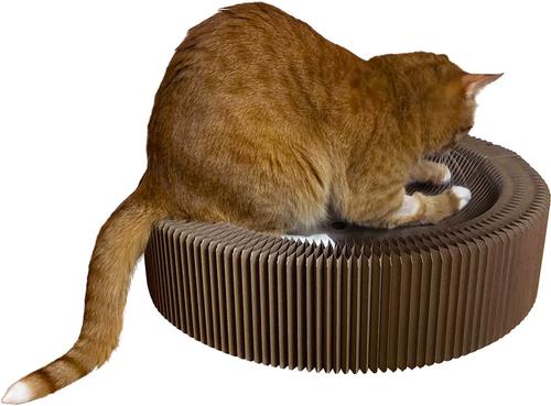 Show full view: Travel Cat Accordion Cardboard Cat Bed & Scratcher, Brown slide 2 of 7