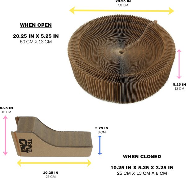 Show full view: Travel Cat Accordion Cardboard Cat Bed & Scratcher, Brown slide 6 of 7