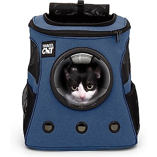 Travel Cat Fat Cat Airline Approved Bubble Backpack Cat Carrier, Navy slide 1 of 9