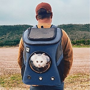 Travel Cat Fat Cat Airline Approved Bubble Backpack Cat Carrier, Navy