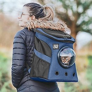 Travel Cat Fat Cat Airline Approved Bubble Backpack Cat Carrier, Navy
