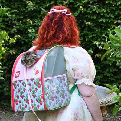 Show full view: Travel Cat Strawberry Shortcake Airline Approved Cat Backpack, Multicolored slide 2 of 11