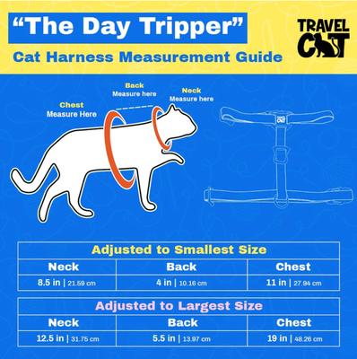 Show full view: Travel Cat The Day Tripper H-Style Adjustable Cat Harness & Leash Set, Black & White slide 7 of 8