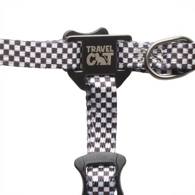 Show full view: Travel Cat The Day Tripper H-Style Adjustable Cat Harness & Leash Set, Black & White slide 4 of 8
