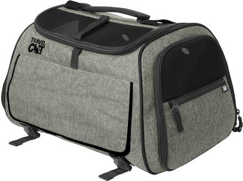 Show full view: Travel Cat The Transpurrter Airline Approved Backpack Cat Carrier, Heather Grey slide 2 of 9
