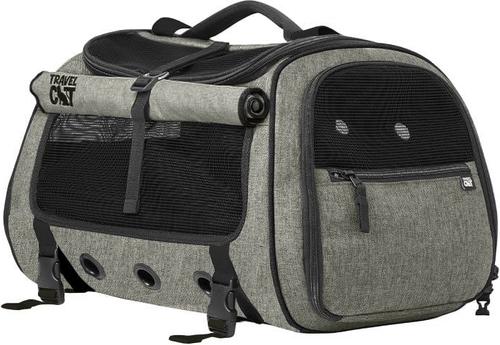Show full view: Travel Cat The Transpurrter Airline Approved Backpack Cat Carrier, Heather Grey slide 5 of 9