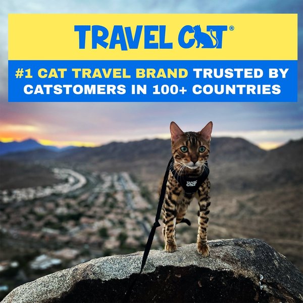 Show full view: Travel Cat The True Adventurer Reflective Cat & Kitten Harness & Leash, Black, Small slide 5 of 12