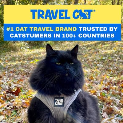Show full view: Travel Cat The True Adventurer Reflective Cat & Kitten Harness & Leash, Grey, Medium slide 6 of 13