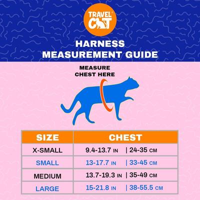 Show full view: Travel Cat The True Adventurer Reflective Cat & Kitten Harness & Leash, Grey, Small slide 10 of 13