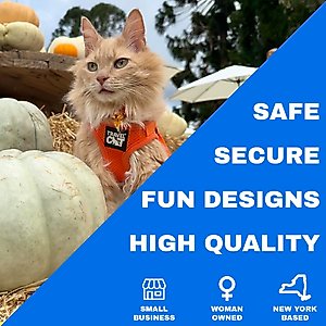 Travel Cat The True Adventurer Reflective Cat & Kitten Harness & Leash, Orange, Medium
