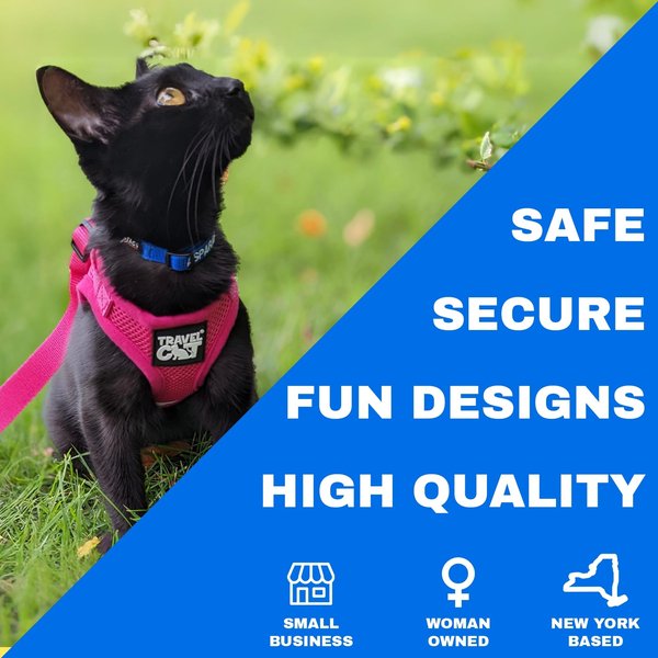 Show full view: Travel Cat The True Adventurer Reflective Cat & Kitten Harness & Leash, Pink, Extra-Small slide 4 of 12
