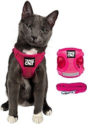 Travel Cat The True Adventurer Reflective Cat & Kitten Harness & Leash, Pink, Small slide 1 of 9