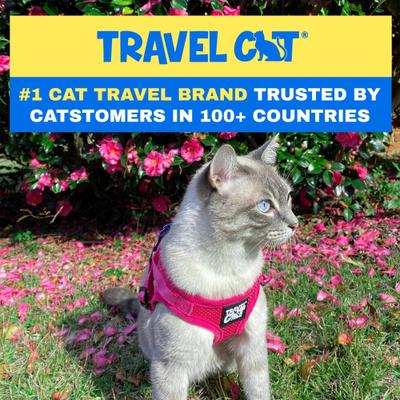 Show full view: Travel Cat The True Adventurer Reflective Cat & Kitten Harness & Leash, Pink, Small slide 5 of 12