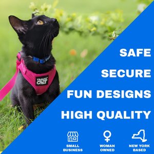 Travel Cat The True Adventurer Reflective Cat & Kitten Harness & Leash, Pink, Small