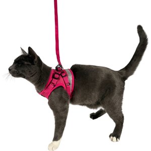 Travel Cat The True Adventurer Reflective Cat & Kitten Harness & Leash, Pink, Small