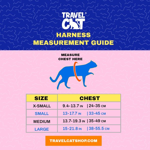 Show full view: Travel Cat The True Adventurer Reflective Cat & Kitten Harness & Leash, Plaid, X-Small slide 9 of 12