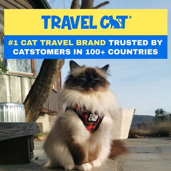 Show full view: Travel Cat The True Adventurer Reflective Cat & Kitten Harness & Leash, Plaid, X-Small slide 5 of 12