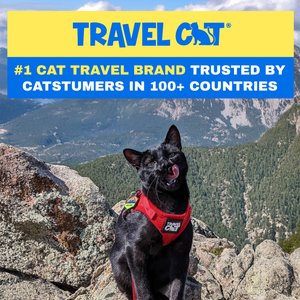 Travel Cat The True Adventurer Reflective Cat & Kitten Harness & Leash, Red, Small