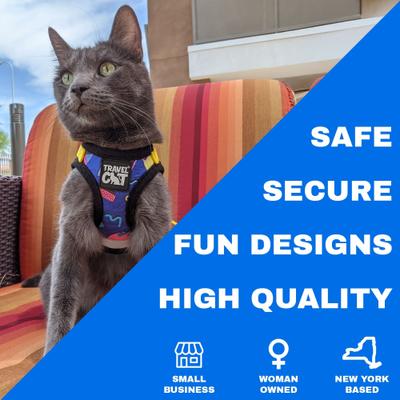 Show full view: Travel Cat The True Adventurer Reflective Cat & Kitten Harness & Leash, The 90s Cat, Medium slide 4 of 12