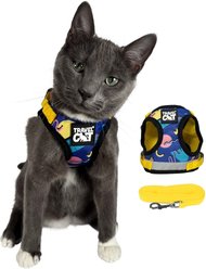 Travel Cat The True Adventurer Reflective Cat & Kitten Harness & Leash, The 90s Cat, Small