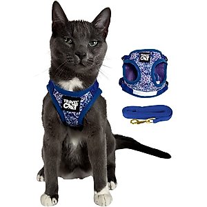 Travel Cat The True Adventurer Reflective Cat & Kitten Harness & Leash, The Groovy Cat, Large