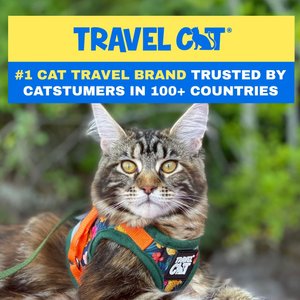 Travel Cat The True Adventurer Reflective Cat & Kitten Harness & Leash, The Hawaiian Shirt, Medium