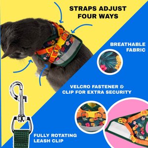 Travel Cat The True Adventurer Reflective Cat & Kitten Harness & Leash, The Hawaiian Shirt, Medium