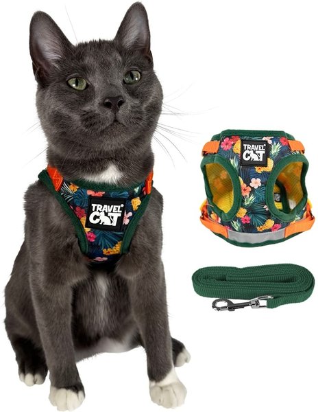 Show full view: Travel Cat The True Adventurer Reflective Cat & Kitten Harness & Leash, The Hawaiian Shirt, Small slide 1 of 12
