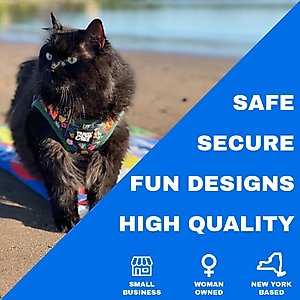 Travel Cat The True Adventurer Reflective Cat & Kitten Harness & Leash, The Hawaiian Shirt, Small
