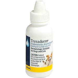 Tresaderm (thiabendazole, dexamethasone, neomycin sulfate solution) Topical Solution for Dogs & Cats, 15-mL
