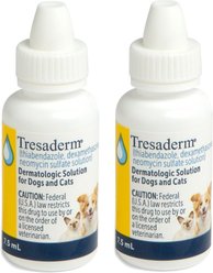 Tresaderm (thiabendazole, dexamethasone, neomycin sulfate solution) Topical Solution for Dogs & Cats, 7.5-mL, 2 count