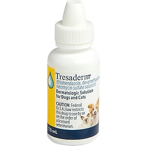 Tresaderm (thiabendazole, dexamethasone, neomycin sulfate solution) Topical Solution for Dogs & Cats, 7.5-mL