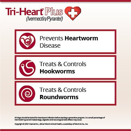 Tri-Heart Plus Chewable Tablet for Dogs, up to 25 lbs, (Blue Box)