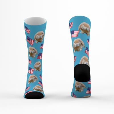 Show full view: Tribe Socks Personalized American Flag Pet Face Socks slide 3 of 3