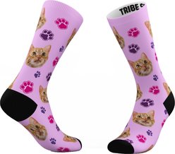 Tribe Socks Personalized Cat Face Socks, Pink