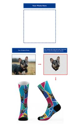 Show full view: Tribe Socks Personalized Mosaic Pet Face Socks slide 3 of 5