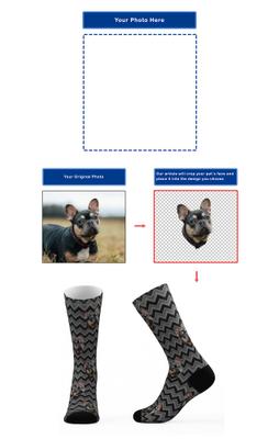 Show full view: Tribe Socks Personalized Pet Face Socks, Grey slide 3 of 5