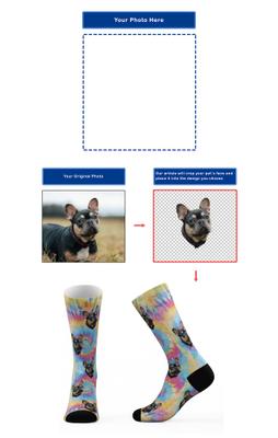 Show full view: Tribe Socks Personalized Tie-Dye Pet Face Socks slide 2 of 4