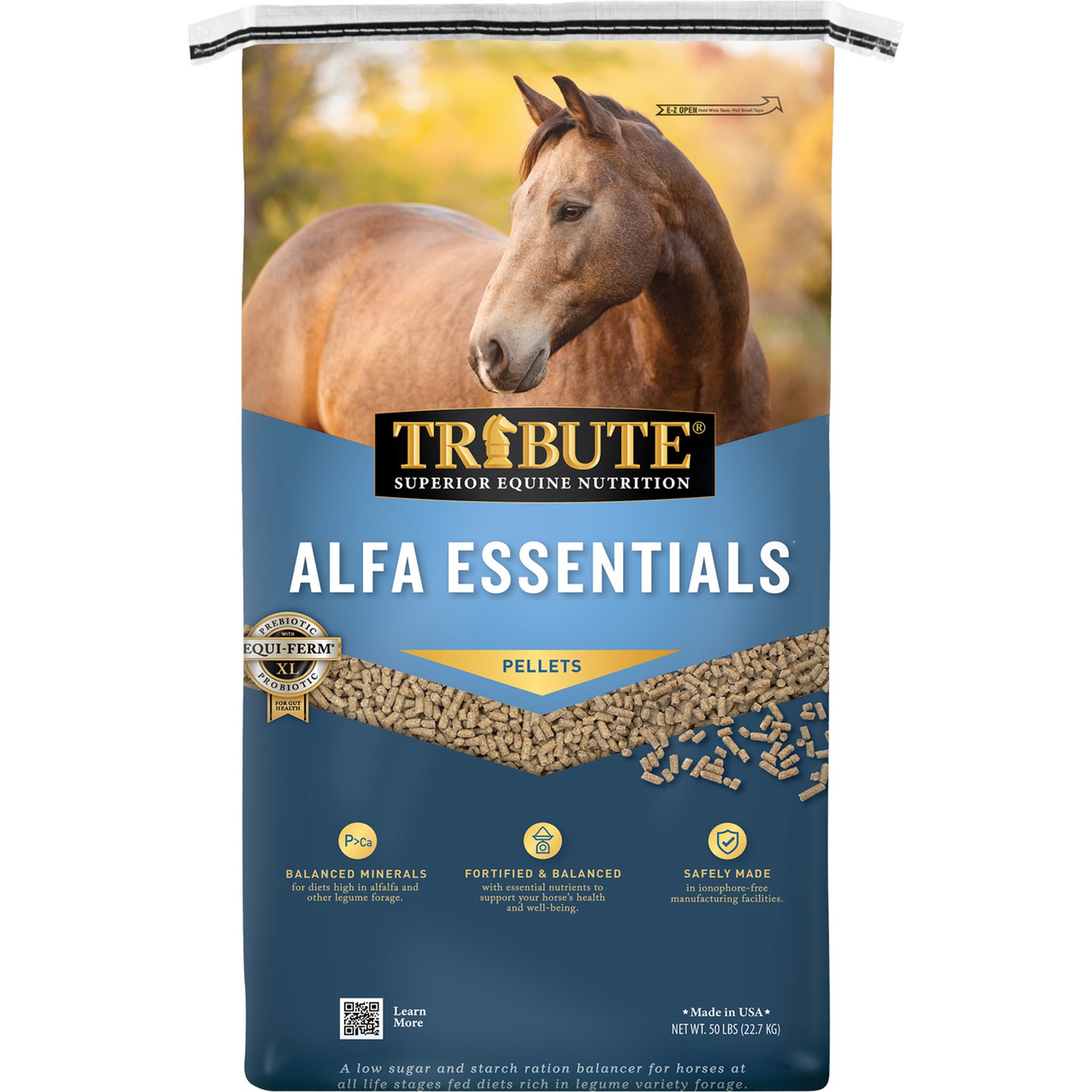 Tribute Equine Nutrition Alfa Essentials Pellets Horse Feed, 50-lb bag