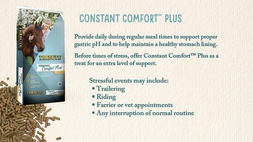 Show full view: Tribute Equine Nutrition Constant Comfort Plus Gut Health Horse Supplement, 40-lbs bag slide 3 of 10