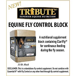 Tribute Equine Nutrition Equine Fly Control Block Horse Supplement, 33-lb block