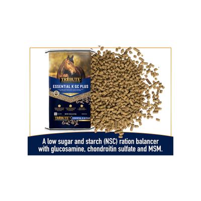 Show full view: Tribute Equine Nutrition Essential K GC Plus Low-NSC, Joint Support Horse Feed, 50-lb bag slide 3 of 10