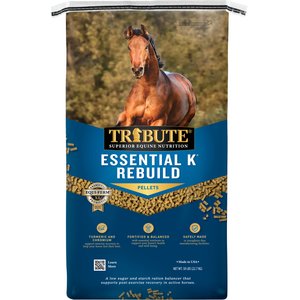 Tribute Equine Nutrition Essential K Rebuild Horse Feed, 50-lb bag