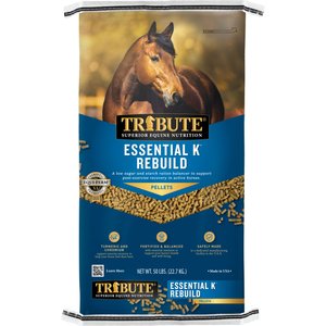 Tribute Equine Nutrition Essential K Rebuild Horse Feed, 50-lb bag