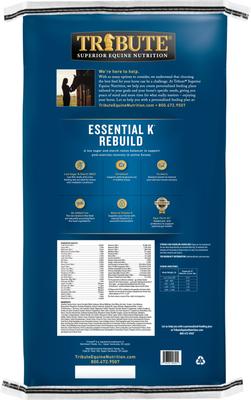 Show full view: Tribute Equine Nutrition Essential K Rebuild Horse Feed, 50-lb bag slide 2 of 3