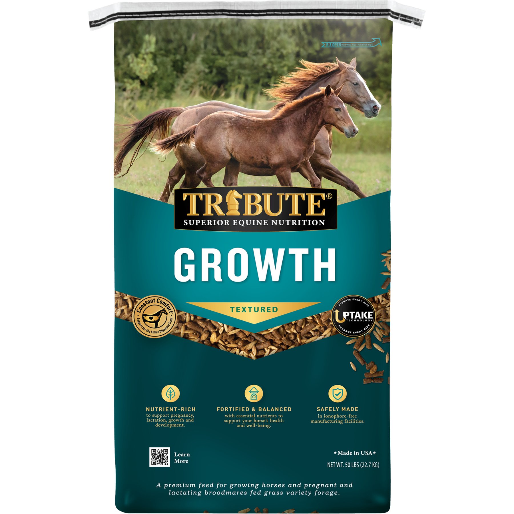 Tribute Equine Nutrition Growth Textured Horse Feed, 50-lb bag