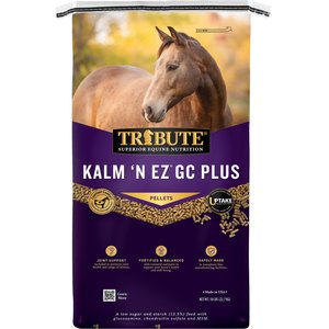 Tribute Equine Nutrition Kalm 'N EZ GC Plus Low-NSC, Joint Support Horse Feed, 50-lb bag
