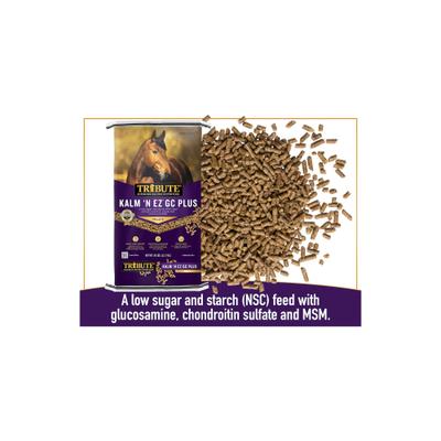 Show full view: Tribute Equine Nutrition Kalm 'N EZ GC Plus Low-NSC, Joint Support Horse Feed, 50-lb bag slide 3 of 9